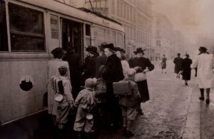 societies under german occupation - Children on their way to school where they receive extra soup rations, Norway's Resistance Museum